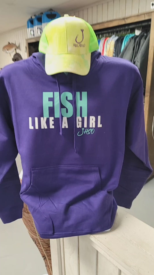 HSO Purple FISH Like a Girl Hoodie