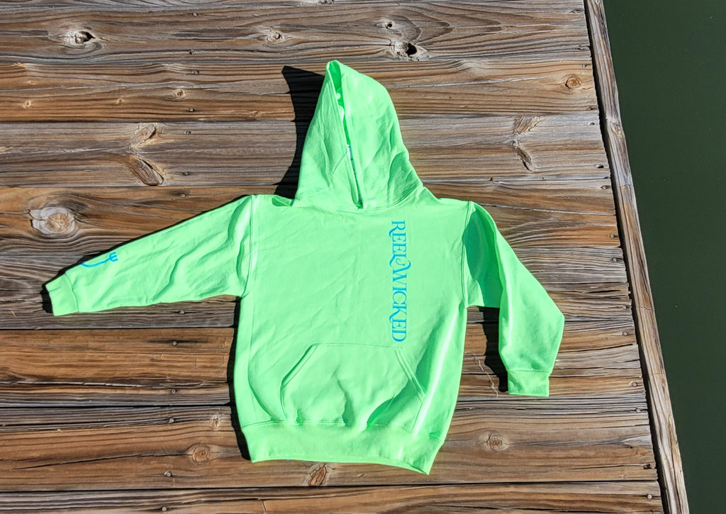 Youth Lime Hoodie W/Blue