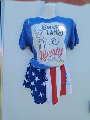 Blue sweet land of liberty tee